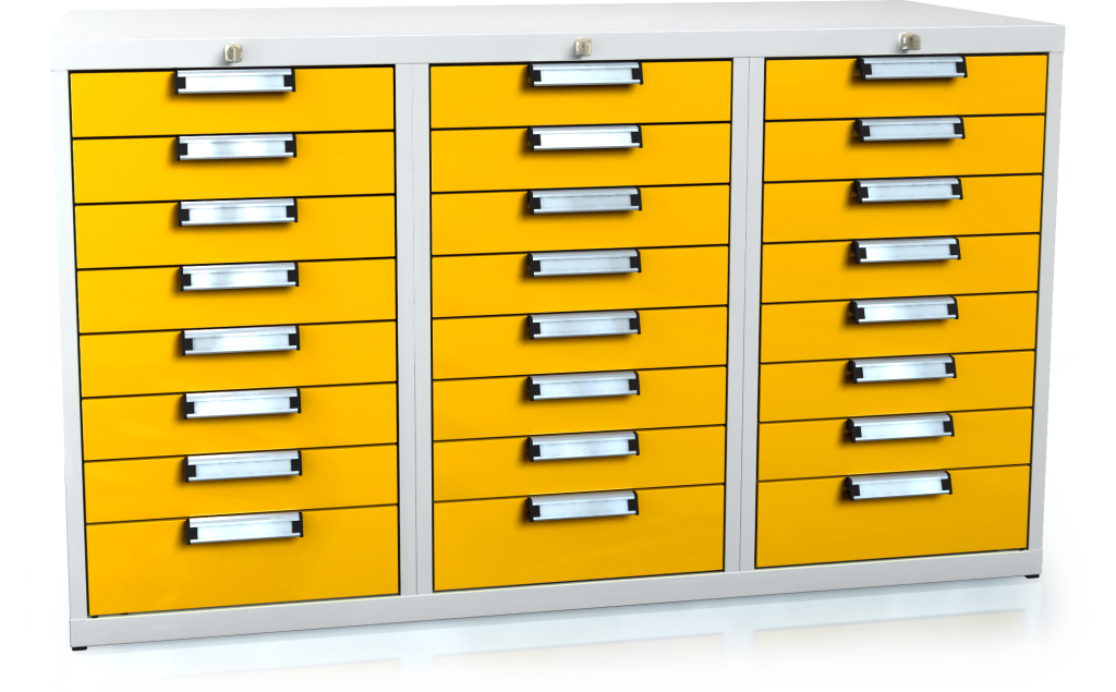 Unterbaublöcke UNI für Werkbänke 840 x 1443 x 600 - 24x Schubladen